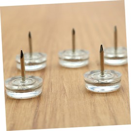 SHINEOFI 20PCS Non Slip Clear Plastic Furniture Leg Pads with Nails Thickened Floor Protectors for Tables and Chairs Noise Reducing Durable Design for Hardwood Floors