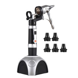 Optical Nasal Speculum 2X Magnification with LED Light 9mm Replaceable Nose Tips 1600mAh Charging Base Professional Portable Handheld Rhinoscope Nose Diagnostic Supplies