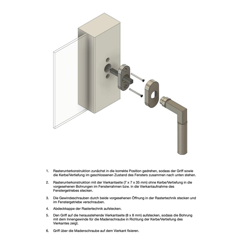 Beschläge Hamburg Window Handle: Window Lever GRO PRIME DK 20-07ZAMAK