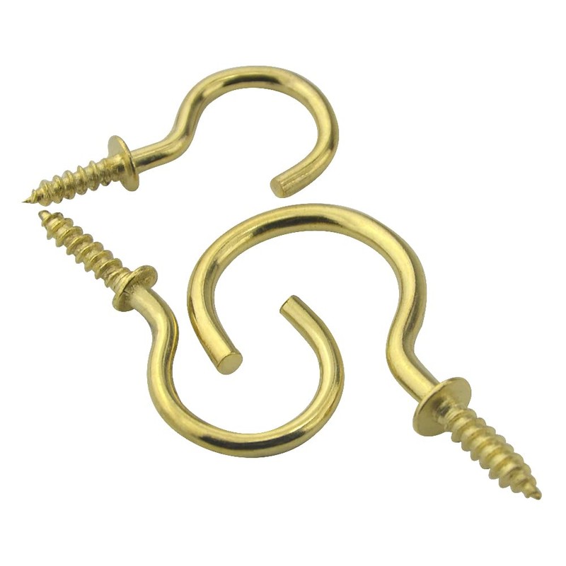 WMYCONGCONG 75pcs Screw Hooks Copper Plated Screw Hooks Wall Hanging