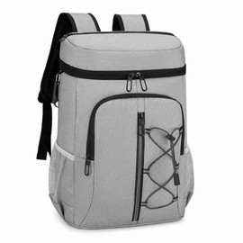 Cool Bag Rucksack, Insulated Backpack Cooler Backpack with Cooler Insulated Cooler Backpack for Men Women to Work, Picnics, Hiking, Camping, Beach, Park Day Trips Cool Backpack (Light Gray)