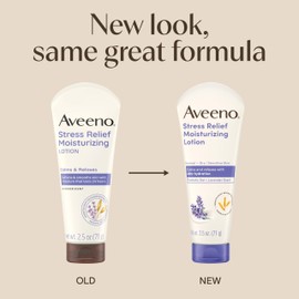 Aveeno Stress Relief Moisturizing Body Lotion with Lavender Scent & Prebiotic Oat to Calm & Relax, Non-Greasy, TSA-Approved Travel Size, 2.5 fl. oz, 12 Pack