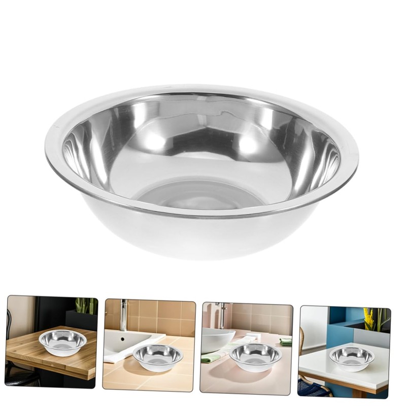 Operitacx 2pcs Stainless Steel Wash Basin Durable Foot Bath Bowl