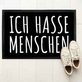 True Statements Funny Decorative Doormat "I Hate People" - Funny Doormat - for Indoor and Outdoor Use - Gift for Friends and Family - for Office Colleagues - Gift - Non-Slip 60 x 40 cm