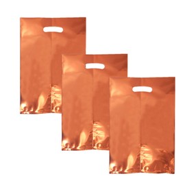 20 PCS Solid Color Orange Foil Gift Bag,Orange Party Gift Bag with Handle,Foil Party Bags fillers Gift Bags for Kids Birthday Party,Shimmer Gift Bag Reusable Small Gift Wrapping Bag for Presents