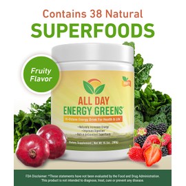 IVL - All Day Energy Greens - Supplement Powder Mix Drink, Greens Powder Superfood - Super Greens Blend for Optimal Nutrition,Energy & Digestion,Superfood Boost(Fruity Flavor)
