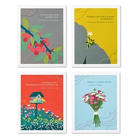 Compendium Positively Green 4-Pack of Thank You Cards – Blooms (Four Different Designs, One Card Each, with Envelopes)