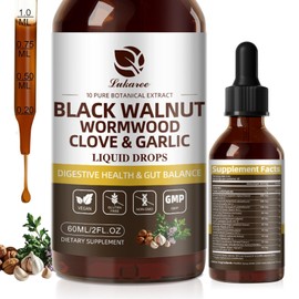 Lukaree Black Walnut Wormwood Tincture – Rapid Gut Cleanse & Digestive Health with Oregano Garlic & Berberine, 10:1 Ultra-Concentrated Liposomal Delivery (98% Absorption), Alcohol-Free Gut-Friendly