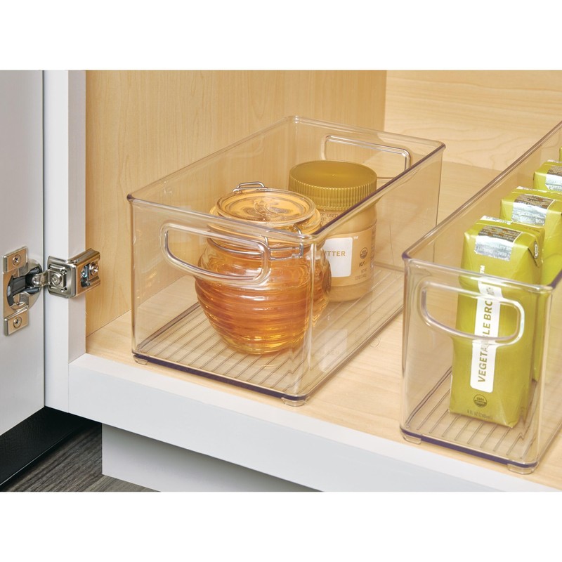 iDesign Plastic Organizer Kitchen Storage Bin Set, Clear