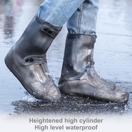 Cubre Zapatos Impermeable, Cubrezapatos Impermeable Silicona Antideslizante Reutilizables, Cubierta de Zapatos, Botas de Lluvia, Fundas para Zapatos pour Ciclismo,Camping,Viajes,Hombres Mujeres (XXL)