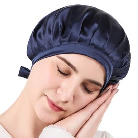 Tsuruwa Night Cap, 100% 6A Class Silk, 19 Momme, Hair Cap, Sleeping Cap, For Beautiful Hair, Friction Reducing, Scalp Moisturizing, Shiny Hair, For Sleeping, Postpartum, String Included, Size