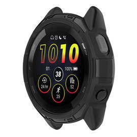 SHEAWA Garmin Forerunner 265 Case Cover Protective Case TPU Rubber Protective Cover Shockproof Accessories (Black)