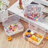 12 Pcs Small Plastic Boxes with Hinged Lids, Rectangle Clear