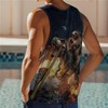 Zenzenze Funny Sloth Dinosaur Men's Tank Tops Summer Sleeveless Tee