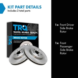 TRQ Front Brake Rotors Set Vented Compatible with 2011-2019 Ford Explorer 2009-2019 Flex 2010-2019 Taurus 2009-2012 Lincoln MKS MKT