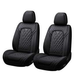 KSJH Ford Transit Seat Covers 2015-2025,Premium Nappa Leather Breathable Waterproof Sports Seat Cover,Easy to Install Automotive Seat Covers Standard 2 Seats（Black）