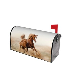 Lukbfall Running Horse Mailbox Covers Magnetic Pastoral Style Post Letter Box Cover for Garden Yard Decor Outside Home Standard 21x18 in