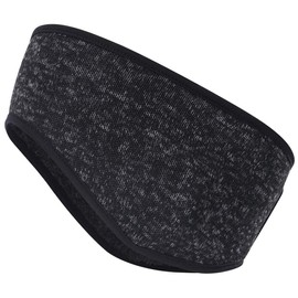 Women’s Ponytail Headband Ear Warmer Head Wrap Yoga Hair Band Running Sweatband (Bigger-Black)