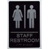 BUILDINGSINGS.COM Staff Restroom Sign -(Aluminum, Black/Silver ,Size 6x9)-REF24-102