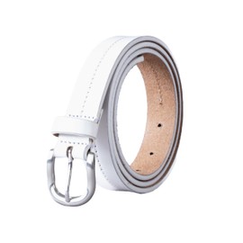 Kendal Leather Belt (White, Medium)