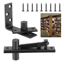 Pivot Hinge, Stainless Steel Hidden Door Pivot Hinge System, 180 Degree Rotation Wooden Invisible Door Hinges, Heavy Duty Secret Door Hinges for Hidden Door