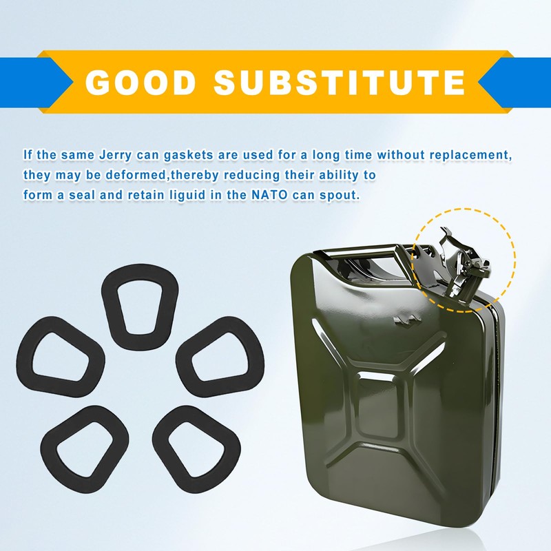 Dunviku 5 Pack Jerry Can Gasket Set Premium Rubber Fuel