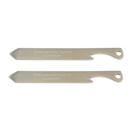 COLLAR AND CUFFS LONDON - Multi Tool Shirt Collar Stiffeners - Triple Pack - Super-Strong Titanium - Presentation Gift Wallet - Silver Colour - Three Pairs