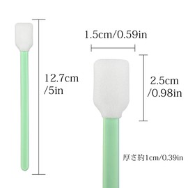 Industrial Cotton Swabs, Sponge Sticks, Sponge Type, 50 Pieces, Long Swabs, Sponge Swabs, Crevice Brush, Good Suction, Cleaning Supplies, Cleaning Lens, Cameras, Optics, Decontamination (50 Pack)