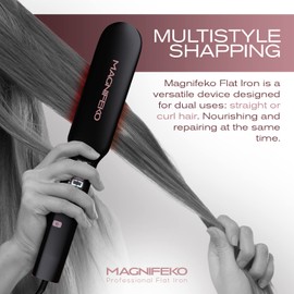 Magnifeko - Ceramic Hair Straightener - Flat Iron Hair Straightener – Hair Iron Straightener - plancha de Cabello Professional (Black)