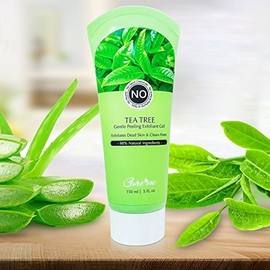 Exfoliating Peel Gel with with Tea Tree & Glycolic Acid - A Non-scrub Facial Exfoliator Instantly Removes Dead Skin Cells Revealing a Clear Refreshed Face - a Natural Exfoliant for All Skin Types