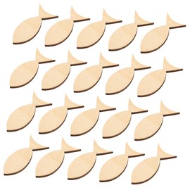 EXCEART Pack of 100 Decorative Wooden Discs for Crafts Wooden Cutouts Wooden Fish Crafts DIY Wooden Cutouts Unfinished Fish Discs Painting Cutouts