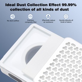 Nail Dust Collector Filter – 2PCS Replacement Nail Dust Vacuum Reusable Filter, for Nail Dust Collector, Reusable Dust Filter for Acrylic Nails with Filter for Home Nail Salon