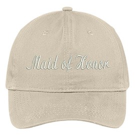 Trendy Apparel Shop Maid of Honor Embroidered Cap Premium Cotton Dad Hat - Stone