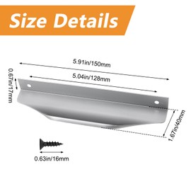 MOROBOR 8PCS Mount Finger Edge Pull Handle, Finger Pulls Aluminum Concealed Handle Furniture Drawer Handles for Home Kitchen Door Drawer Cabinet with Screws (150mm/Brushed Gray)