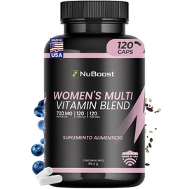 NuBoost Multivitamínico Mujer - 120 Cápsulas para 4 Meses - Vitaminas para Mujer con Biotina, Colágeno y Ácido Fólico - Cabello, Piel y Uñas - Antioxidantes - Women’s Multivitamin - USA
