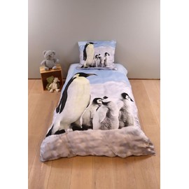 BrandMac Bed Linen Set with Penguin 135 x 200 cm 80 x 80 cm 100% Cotton