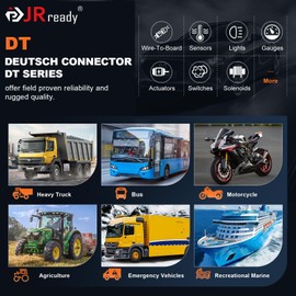 JRready DW1009 Deutsch Connector Kit, 2 3 4 6 8 12 Pin Gray DT Connectors, Size 16 Stamped Formed Contacts(14-18AWG)/ DT Connector Removal Tool, Deutsch Pin Connector kit.