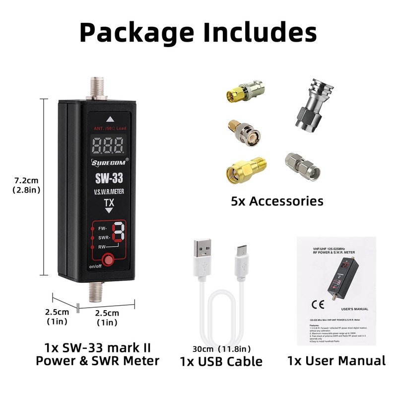 Gam3Gear SURECOM SW-33 Mark II 100 W 125-525 Mhz Mini