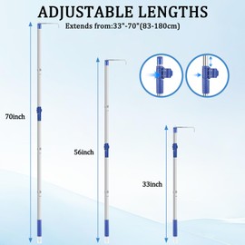 Truck Bed Cargo Retrieval Hook, Adjustable 33-70inch Telescoping Cargo Grabber Reach Retriever Tool – Wear-Resistant Professional Truck Bed Reach Tool, Convenient and Efficient for Pickup