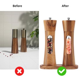 Tray for Salt and Pepper Mill, Accessories for Salt and Pepper Mills, Salt and Pepper Mill Tray, Mill Coaster, Suitable for Home, Kitchen, Hotel, Cafe, 14.3 x 7 x 1.5 cm