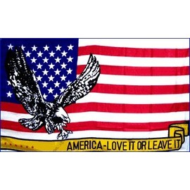 3'x5' AMERICA, LOVE IT or LEAVE IT AMERICAN FLAG, us usa u s banner