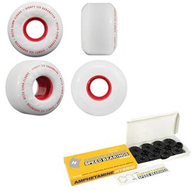 Ricta Skateboard Wheels with Hybrid Ceramic Bearings 53mm 86A Clouds White/Red