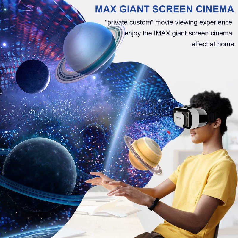 VR Brille für Handy, 3D Virtual Reality Headset kompatibel 4,7-6,5