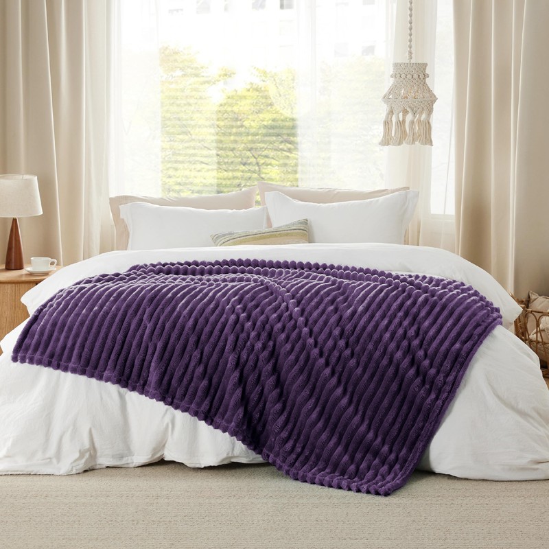Bedsure Bedsure Purple Twin Blanket for Bed - GentleSoft Cozy