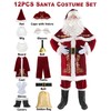 Men’s Santa Costume Set Christmas 12pcs Deluxe Velvet Adult Santa