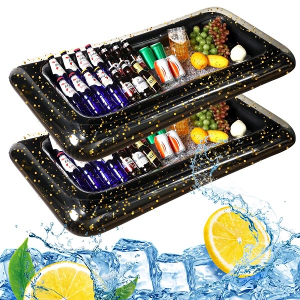 Leitee New 2 Pcs Inflatable Serving Bar Cooler with Glittering