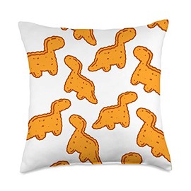 Zone - 365 Chicken Nuggets Lover Gift Cute Dino T-Rex Chicken Nugget Pattern Funny Tyrannosaurus Throw Pillow, 18x18, Multicolor