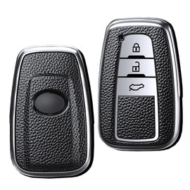 KUNIO Key Case Suitable for Toyota Camry C-HR Prius RAV4 GT86 Corolla Yaris Land Cruiser Prado Key Protection TPU Key Cover Protective Key Case, 3 buttons silver