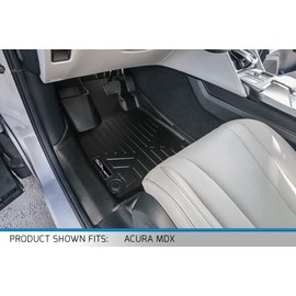 SMARTLINER Custom Fit All Weather Floor Mats 3 Row Liner Set Black Compatible with 2022-2025 Acura MDX