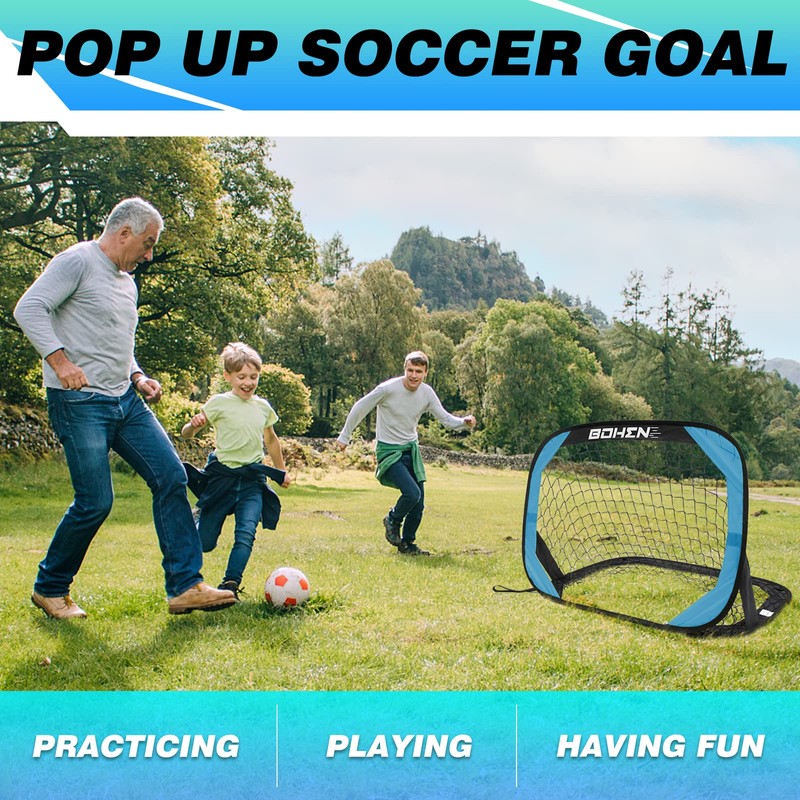 BOHEN Pop Up Soccer Goals for Kids-Foldable Portable Soccer Net